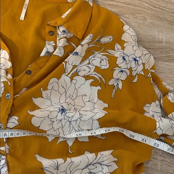 Free People Mustard Floral Mini Dress maanfacturer flaw - Picture 12 of 16